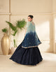 Bachelorette Partywear Blue Indo-Western Shrug Set