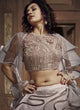 Trend Setter Indo Western TH067 Designer Cocktail Wear Silver Satin Silk Net Lehenga Style Gown - Fashion Nation