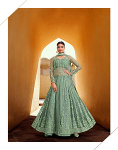 Indo Western Designer Floor Length Dress for Online Sales by FashionNation