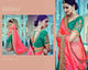 Glamorous Kimora SA1035 Bridal Green Shaded Pink Peach Silk Jacquard Saree - Fashion Nation