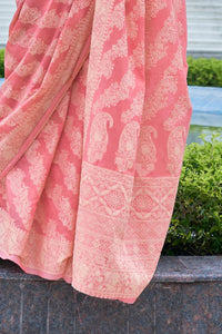 Marriage Functions Wear Banarasi Lucknowi Saree at Cheapest Prices by Fashion Nation