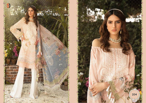 Indus Fashion A2Z204 Peach Multicoloured Lawn Cotton Pakistani Suit with Palazzo - Fashion Nation