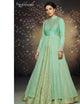 Indo Western NAK3078 Nakkashi Gorgeous Sea Green Net Brocade Floor Length Anarkali Gown - Fashion Nation