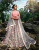 Indian Attire Designer Grey Pink Net Lehenga Choli for Online Sales by Fashion Nation