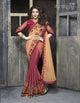 ME3722 Designer Pink Beige Net Georgette Chiffon Saree - Fashion Nation