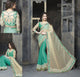 ME3723 Designer Aqua Beige Chiffon Saree - Fashion Nation