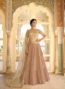Party Wear Nakkashi Layered Lehenga Choli by Fashion Nation