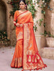 Promising MN4413 Wedding Special Orange Benarasi Silk Saree - Fashion Nation