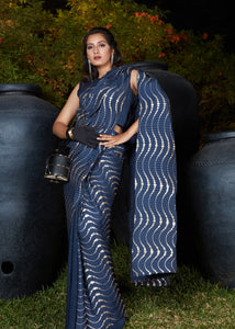 Evening Party Wear Silk Designer Saree by Fashion Nation