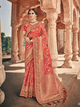 Embroidered Multicoloured Weaving Silk Bridal Saree with Blouse by Fashion Nation