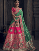 Awe-inspiring MN4912 Wedding Special Pink Green Silk Lehenga Choli - Fashion Nation