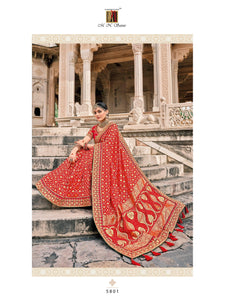 Bridal Wear Bandhej Patola Silk Red Saree at Best Prices by Fashion Nation