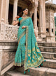 Bridal Wear Bandhej Patola Aqua Silk Saree by Fashion Nation