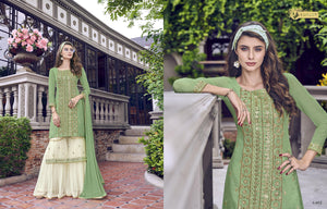 Trendy Double Layered Ethnic Kurta with Sharara for Online Sales by Fashion Nation