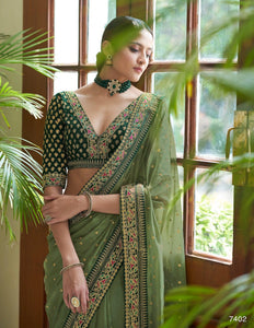 Sangeet Party Wear Organza Designer Saree by Fashion Nation
