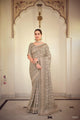 Reception Party Wear Designer Grey Saree for Online Sales  by Fashion Nation