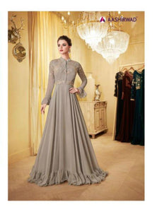 Gorgeous Indo Western LD8112 Grey Georgette Silk Anarkali Gown - Fashion Nation