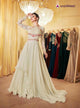 Classy Indo Western LD8113 Cream Georgette Silk Anarkali Gown - Fashion Nation