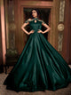 Extraordinary Indo Western TH89663 Cocktail Wear Green Silk Gown - Fashion Nation