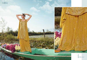 Haldi Special Ceremonial Wear Georgette Designer Sharara Suit by Fashion Nation