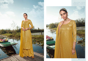 Haldi Special Ceremonial Wear Georgette Designer Sharara Suit for Online Sales by Fashion Nation