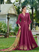 Celestial CHE25002 Indo Western Magenta Silk Floor Length Gown - Fashion Nation