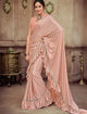 Designer CR41403 Gorgeous Peach Silk Lycra Saree - Fashion Nation