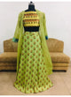 KF3518 Madhuri Dixit Bollywood Inspired Green Yellow Silk Lehenga Choli with Koti - Fashion Nation