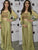 KF3518 Madhuri Dixit Bollywood Inspired Green Yellow Silk Lehenga Choli with Koti - Fashion Nation