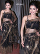 Urvashi Rautela KF3867 Bollywood Inspired Black Net Saree - Fashion Nation