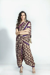 Stylish MIS01 Trendywear Purple Handloom Silk Saree - Fashion Nation