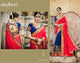 Traditional Kimora SA65 Bridal Blue Red Tussar Silk Saree - Fashion Nation