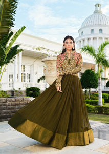 Party Wear Indo Western Designer Floor Length Dress with Jacket
