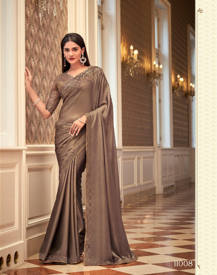 Evening Party Wear Shimmer Sari - Fashion Nation