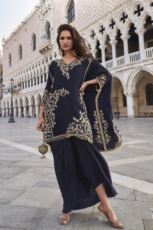 trendy designer kaftan and lungi skirt  party set