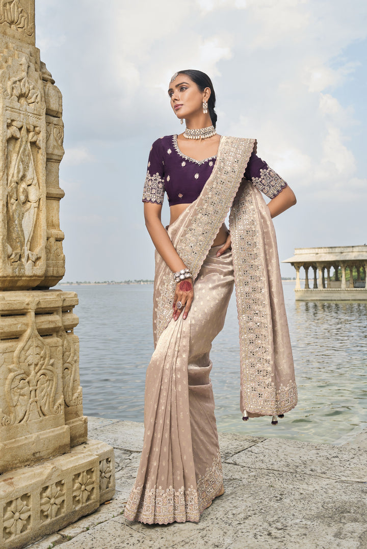 traditional wedding wear south silk sari