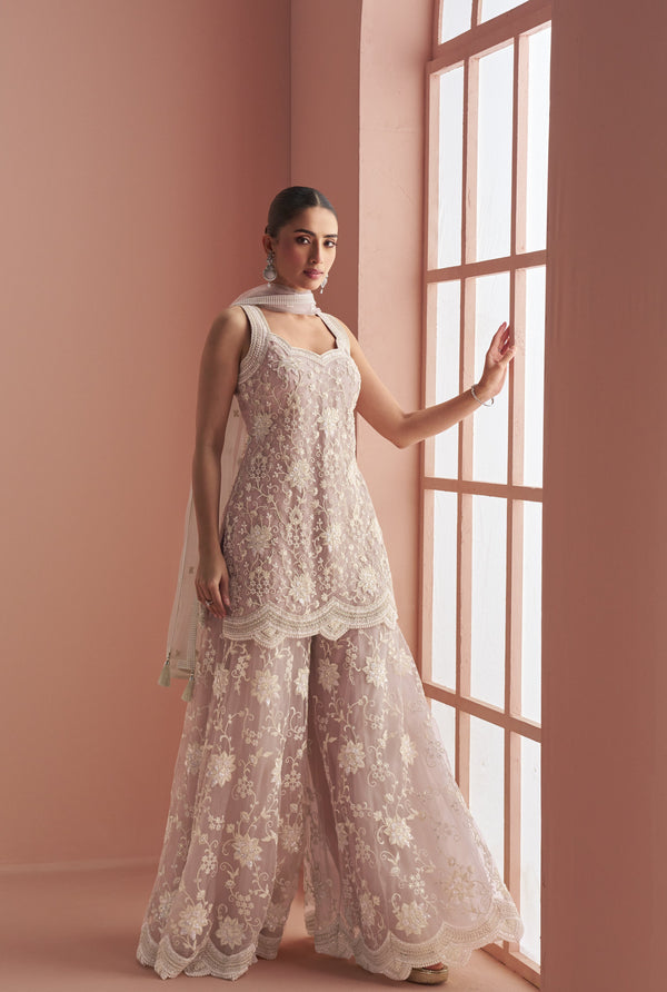 roka partywear classic net suit in pink