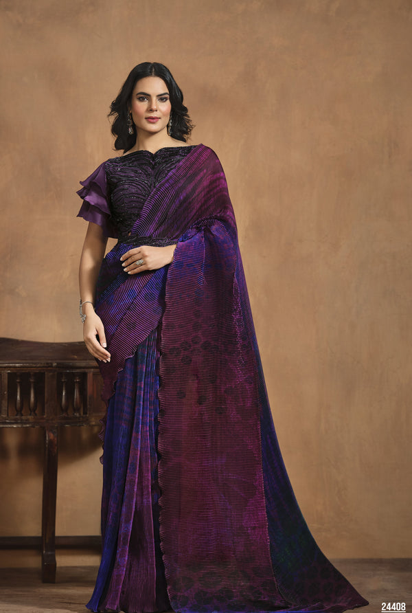 celebration wear pre stitched saree