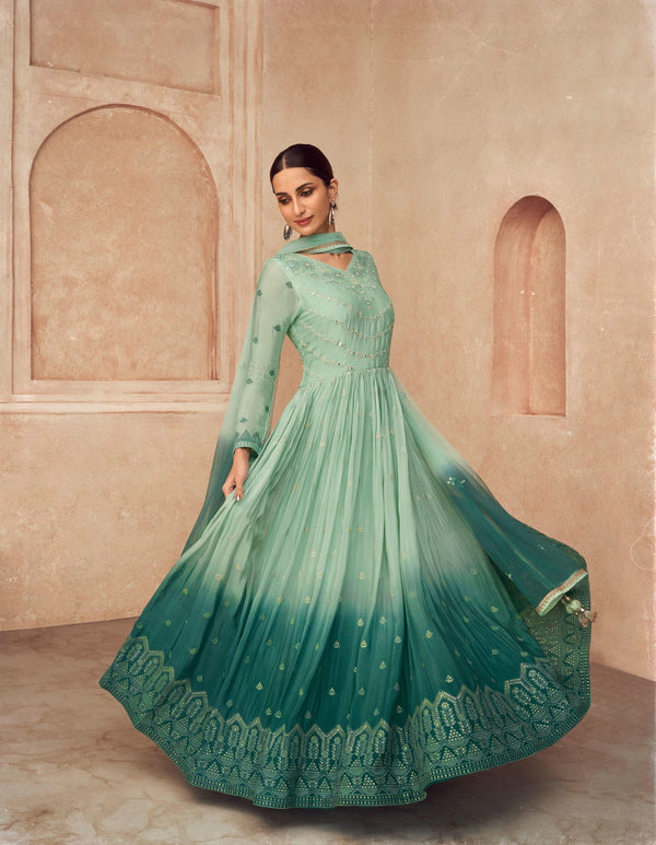 Function Wear Designer Long Anarkali Gown - Fashion Nation