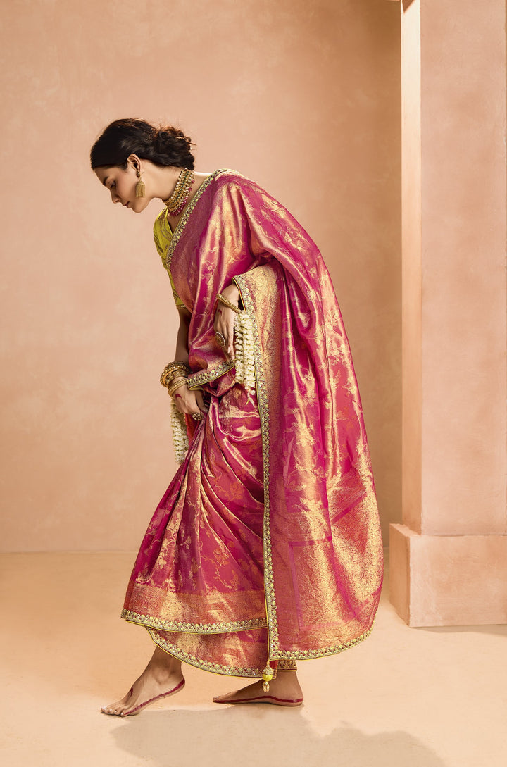 sagai ceremony wear indian tissue silk sari