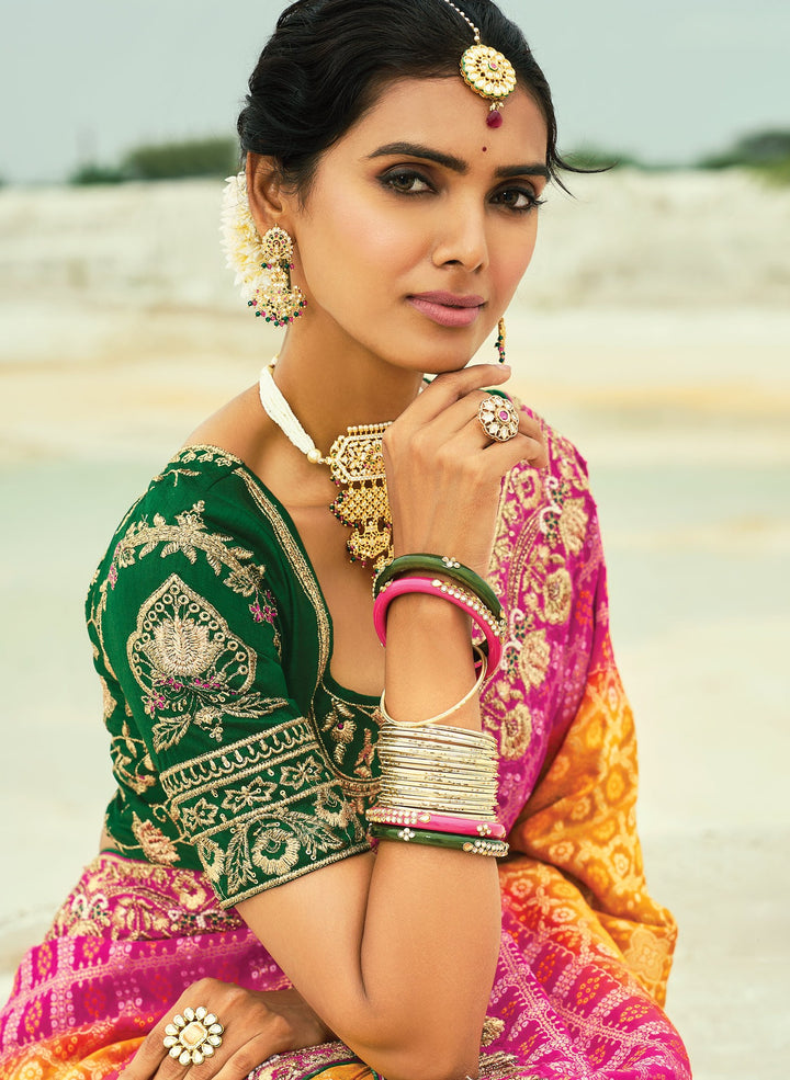 brides sister and bridesmaid traditional wear haldi ceremony saree