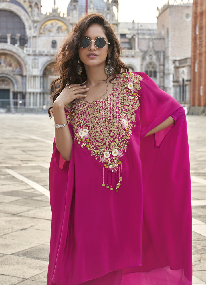 fusion partywear celeb style kaftan palazzo suit