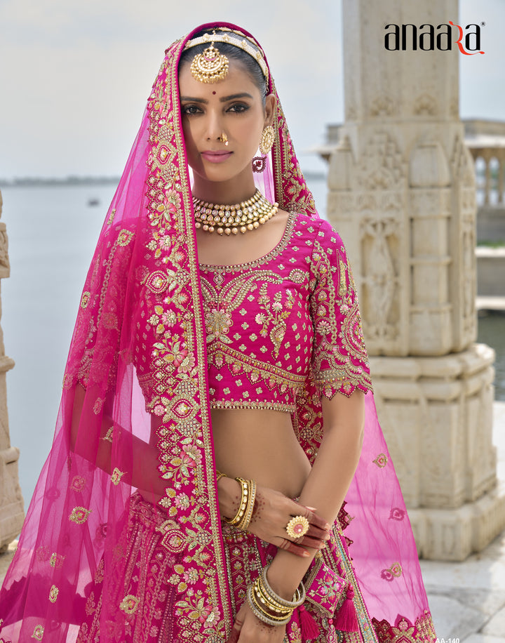 rajasthani pink bridal lehenga choli 