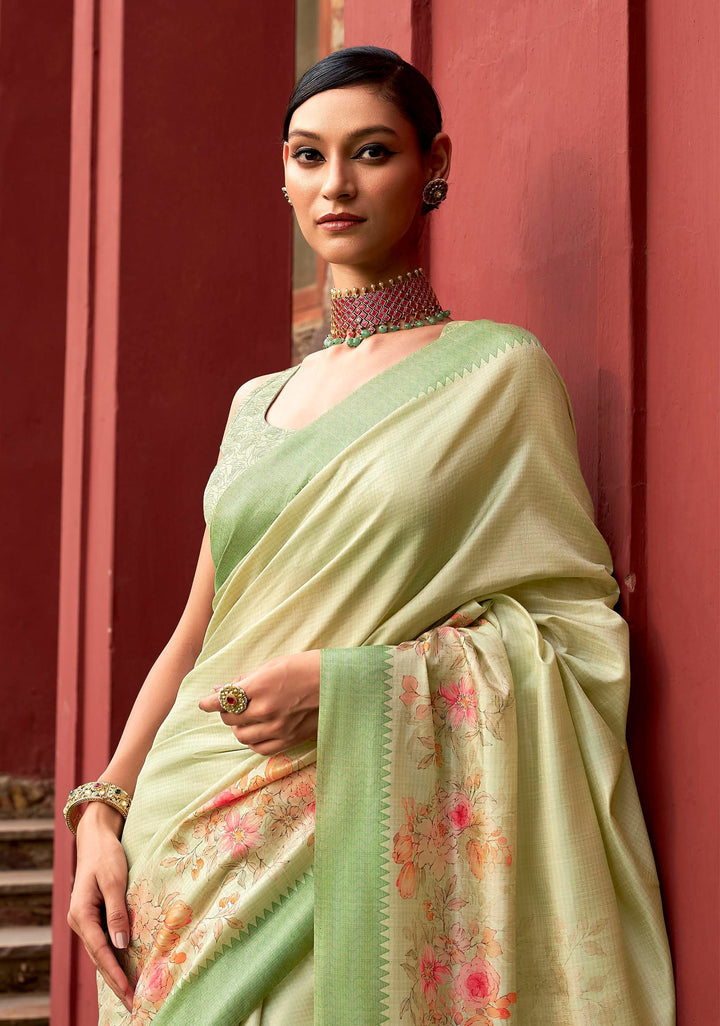 office wear floral weaving sari