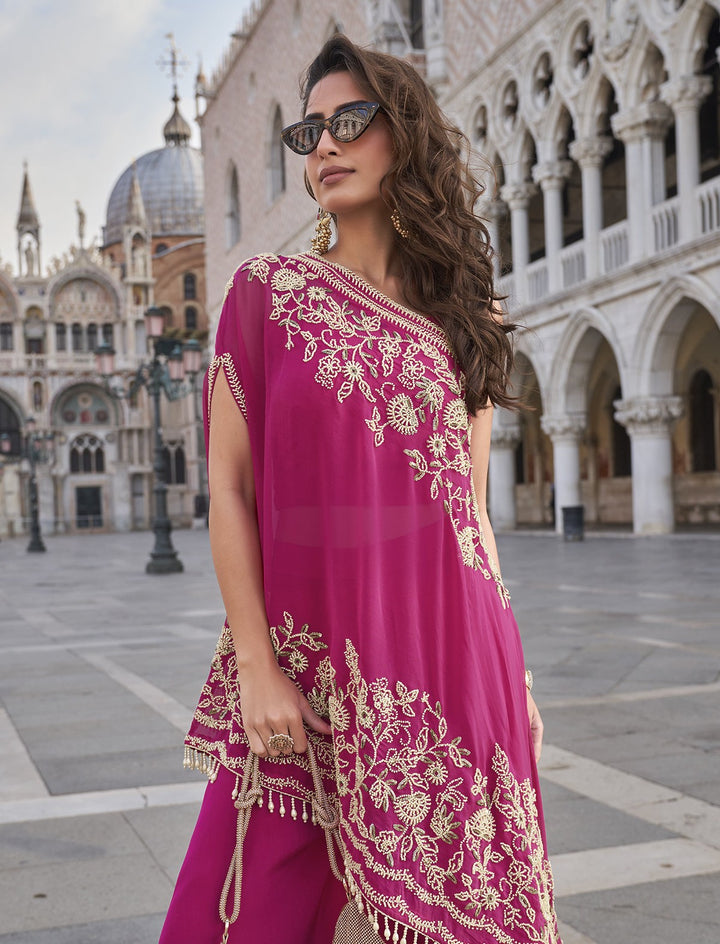 moti embroidered skewed partywear outfit