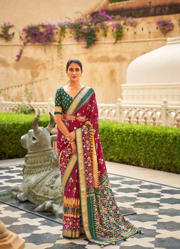 Ceremonial Wear Designer Patola Saree - Fashion Nation