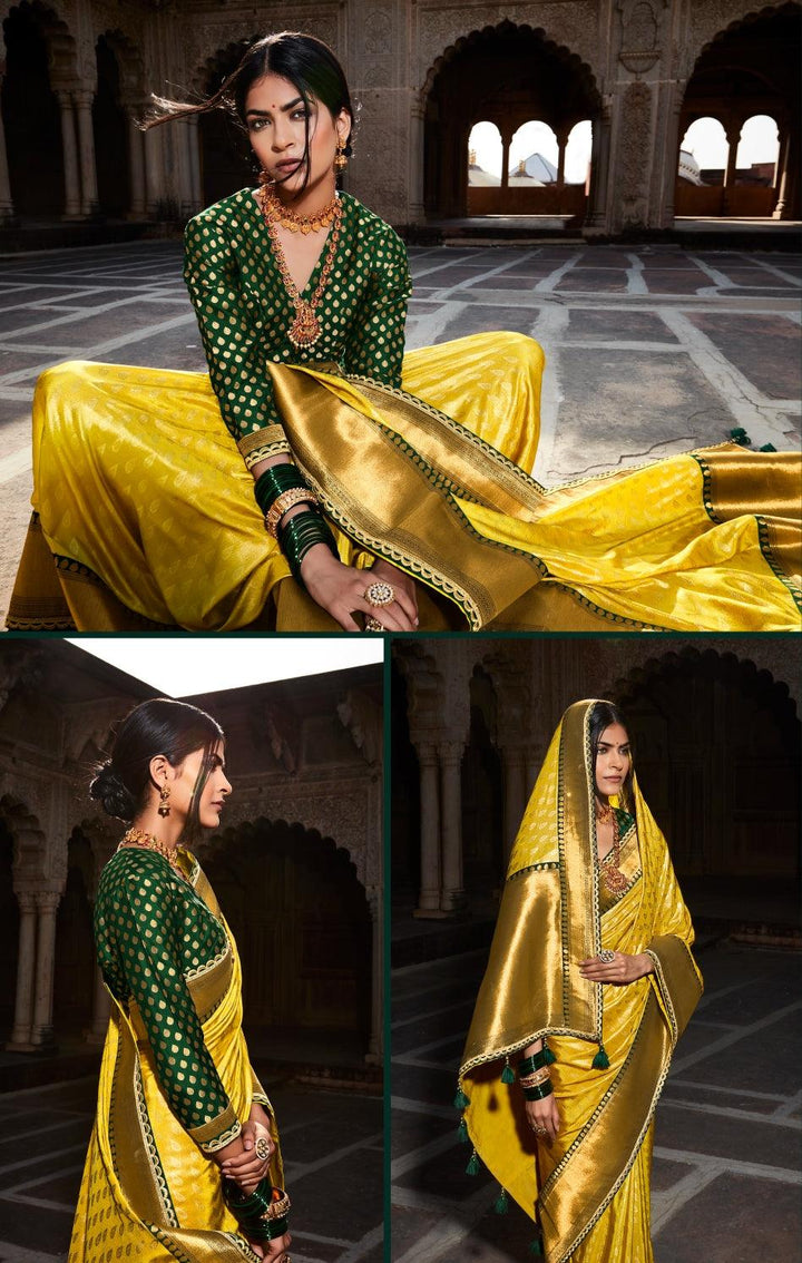 Haldi Function Special Festive Silk Saree - Fashion Nation