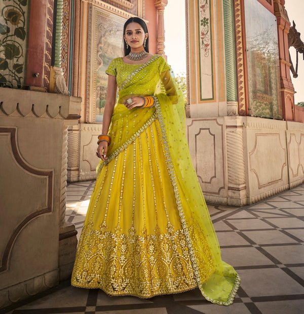 Mehndi Special Nakkashi Designer Lehenga Choli - Fashion Nation