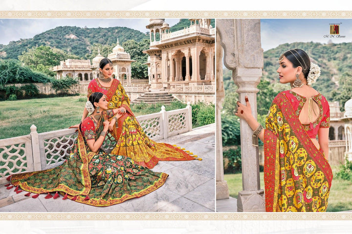Haldi Wear Bandhej Patola Silk Saree - Fashion Nation