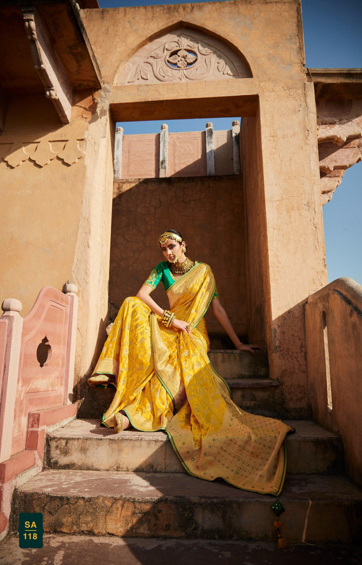 Haldi Function Wear Silk Saree - Fashion Nation